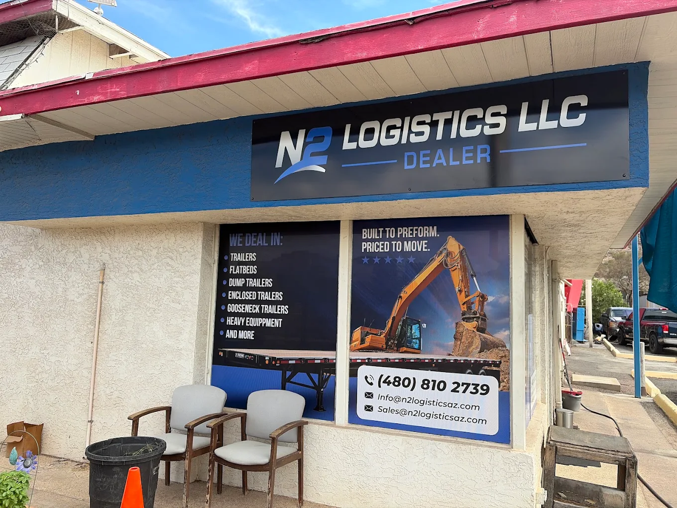 N2 Logistics LLC dealer sign and office